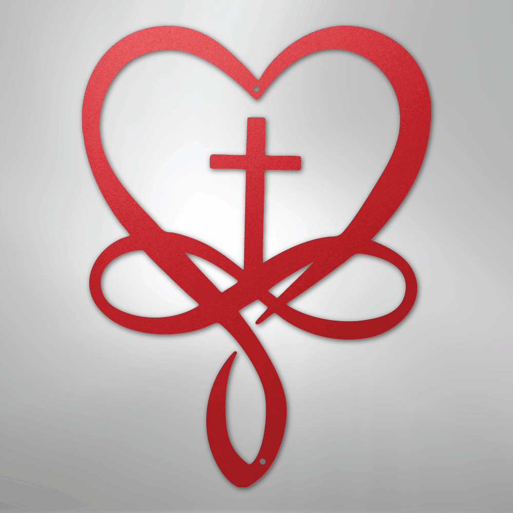 Love Infinity Cross - Steel Sign