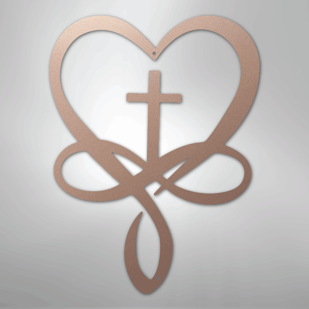 Love Infinity Cross - Steel Sign