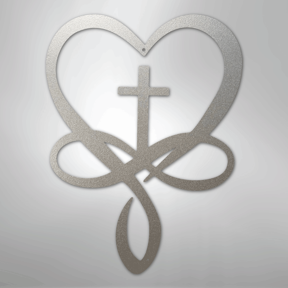 Love Infinity Cross - Steel Sign