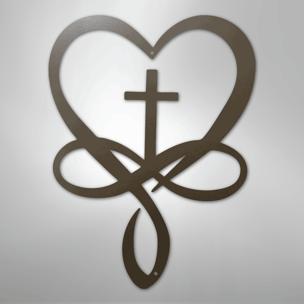 Love Infinity Cross - Steel Sign