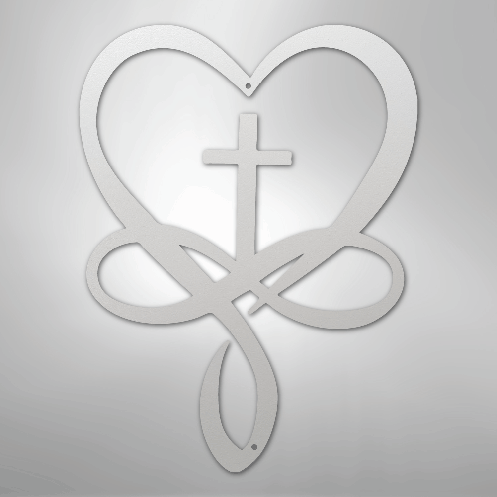 Love Infinity Cross - Steel Sign