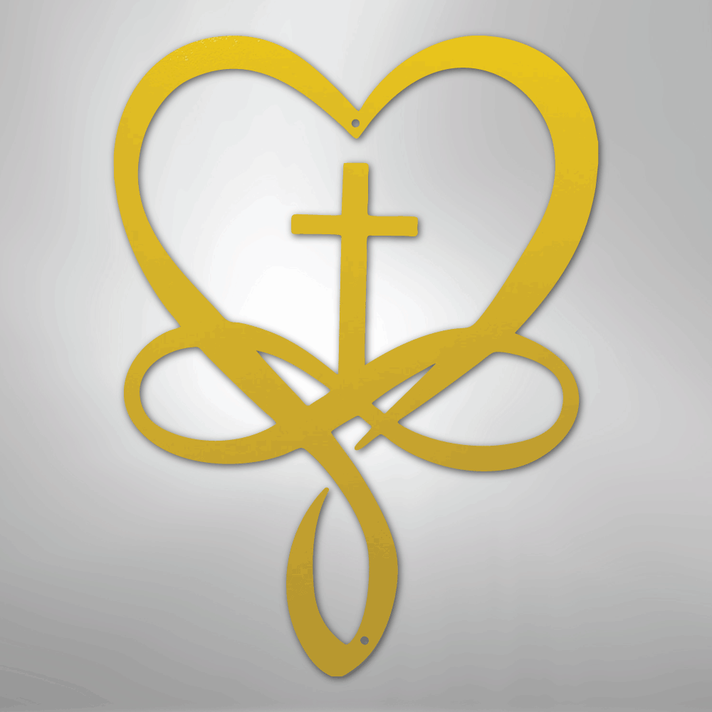 Love Infinity Cross - Steel Sign