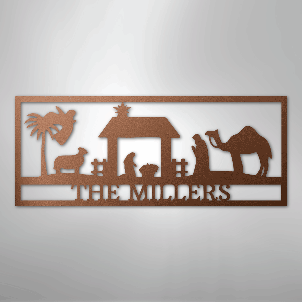 Nativity Monogram - Steel Sign