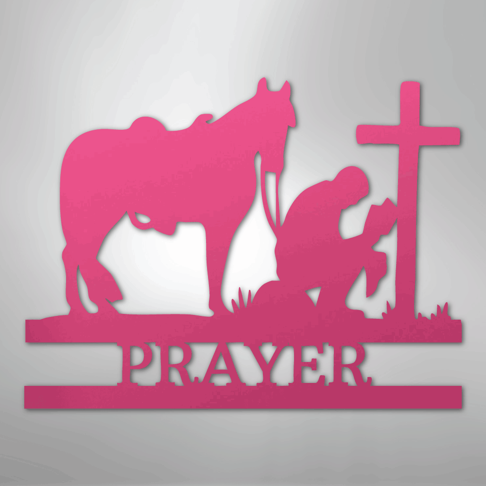 Kneeling Cowboy Monogram - Steel Sign