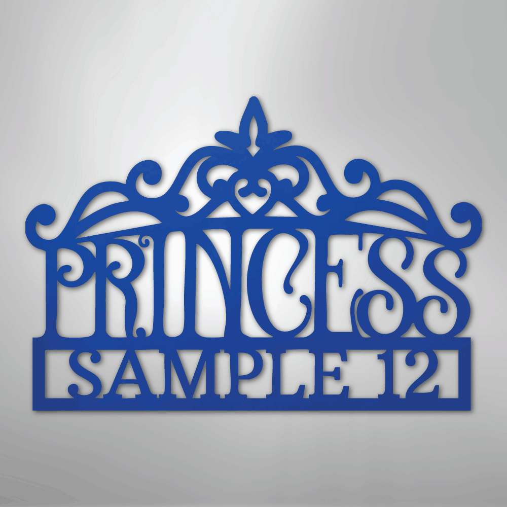 Princess Crown Monogram - Steel Sign