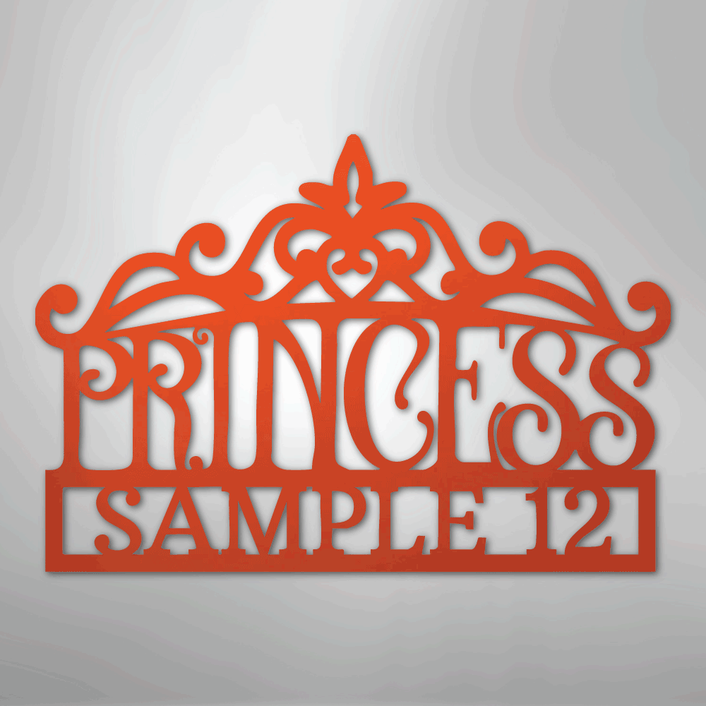 Princess Crown Monogram - Steel Sign
