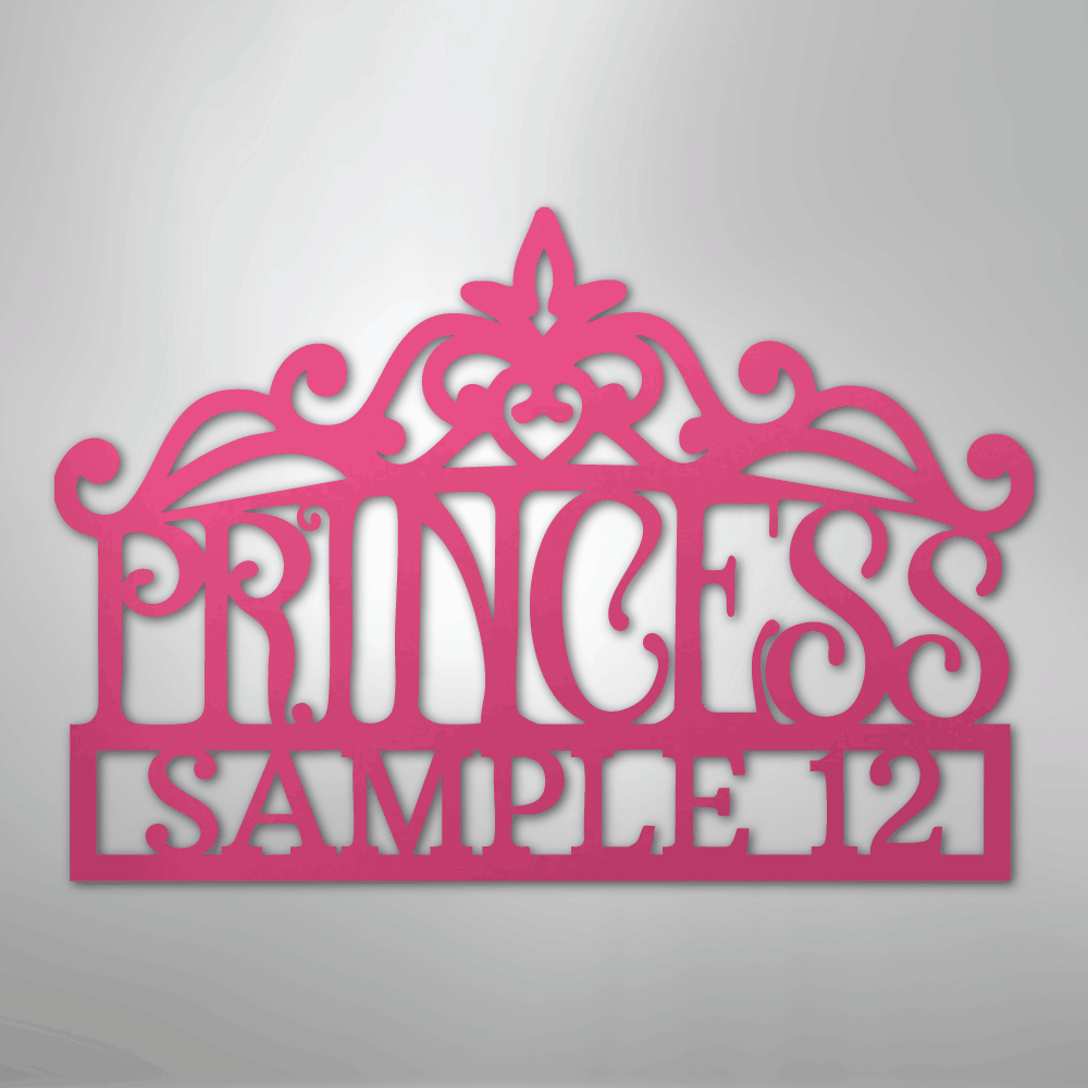 Princess Crown Monogram - Steel Sign