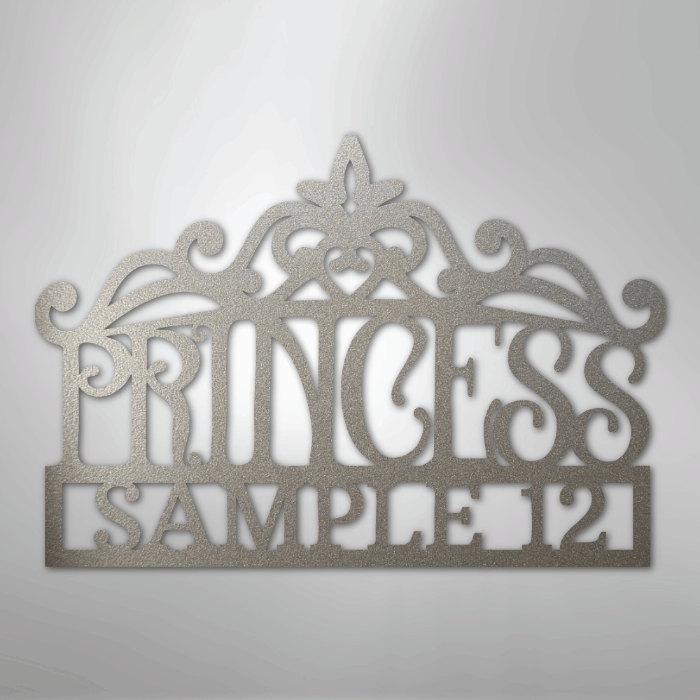 Princess Crown Monogram - Steel Sign