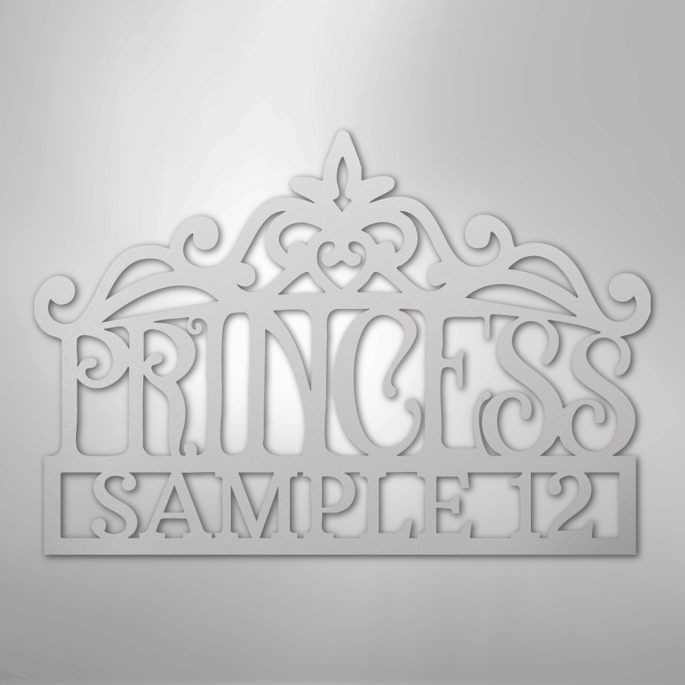 Princess Crown Monogram - Steel Sign