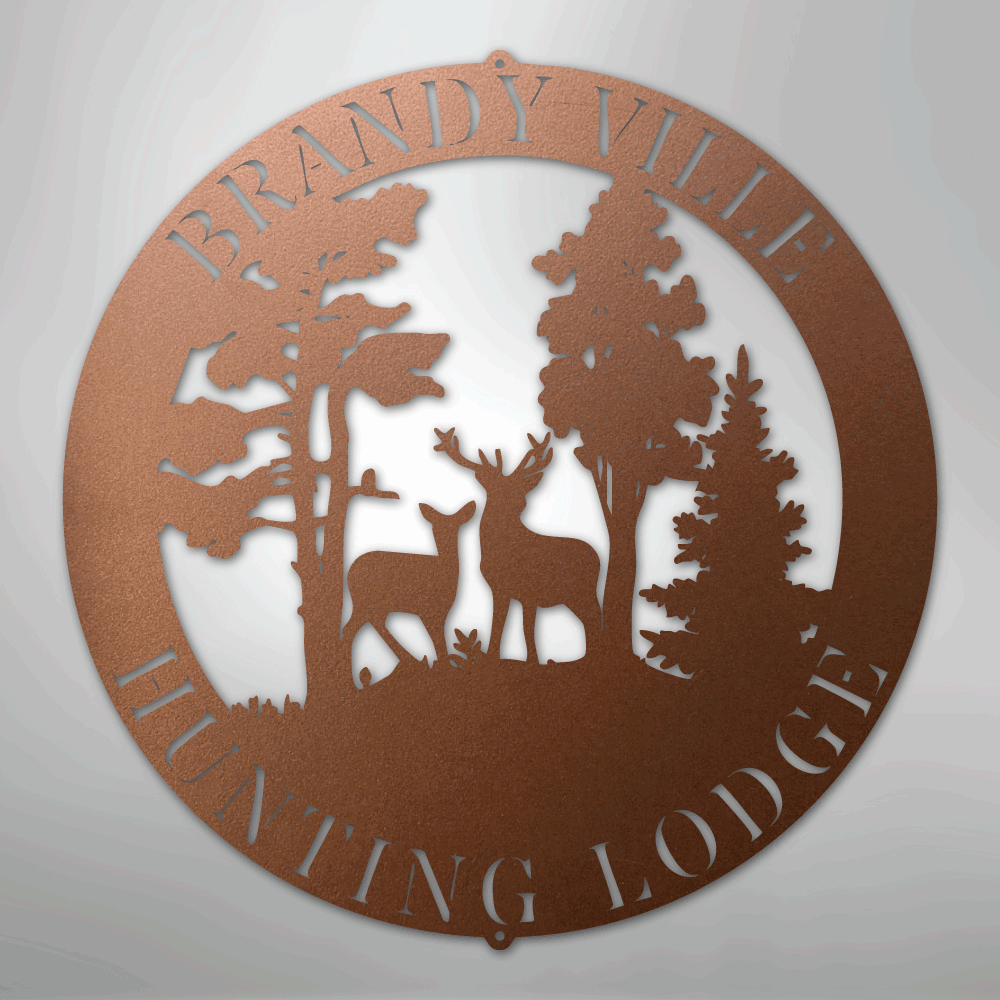 Deer Scene - Steel Sign