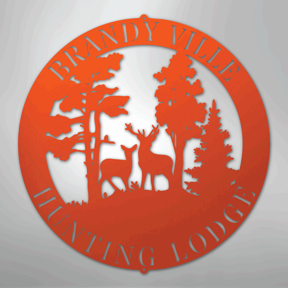 Deer Scene - Steel Sign