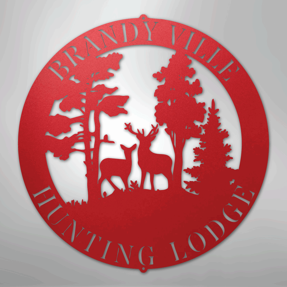 Deer Scene - Steel Sign