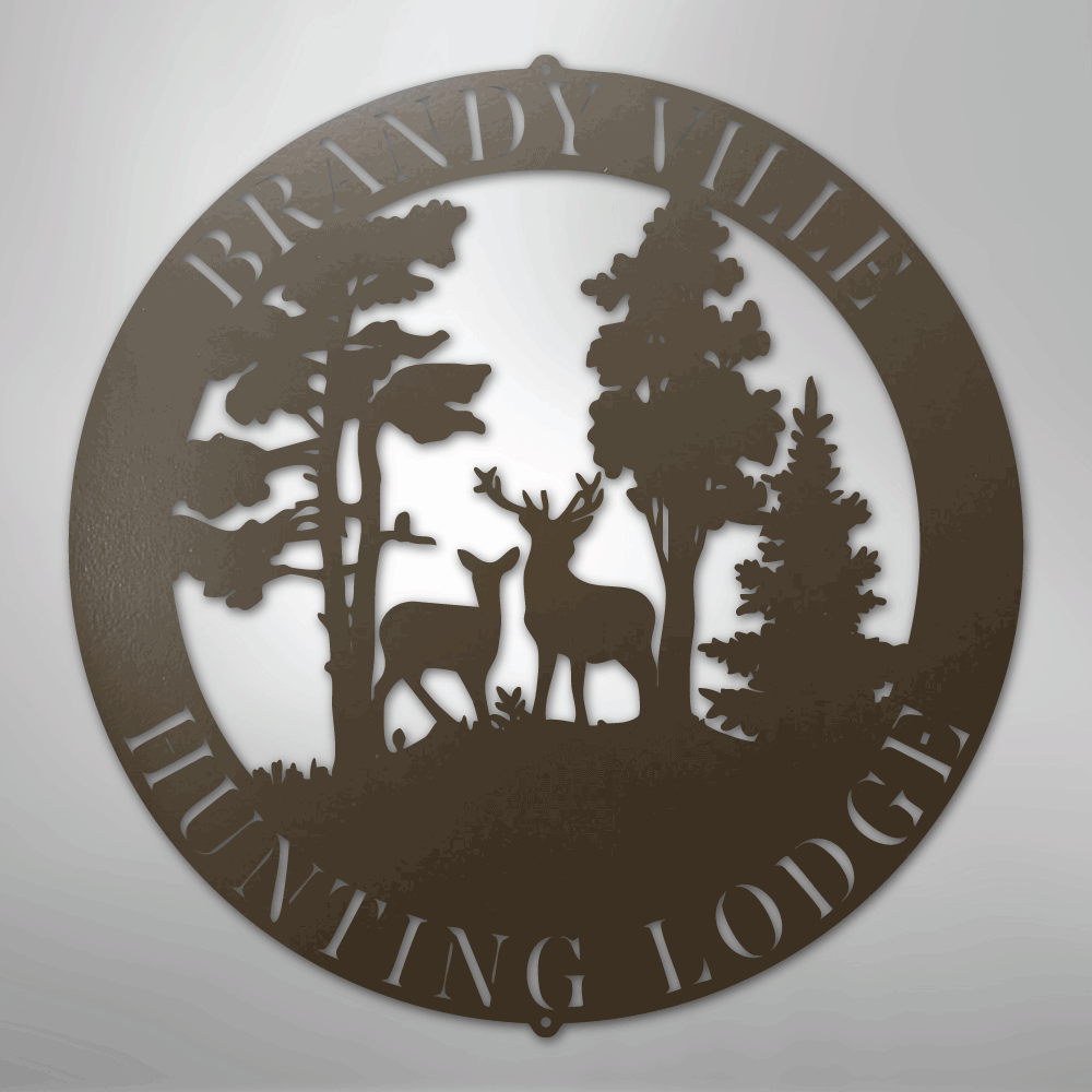 Deer Scene - Steel Sign