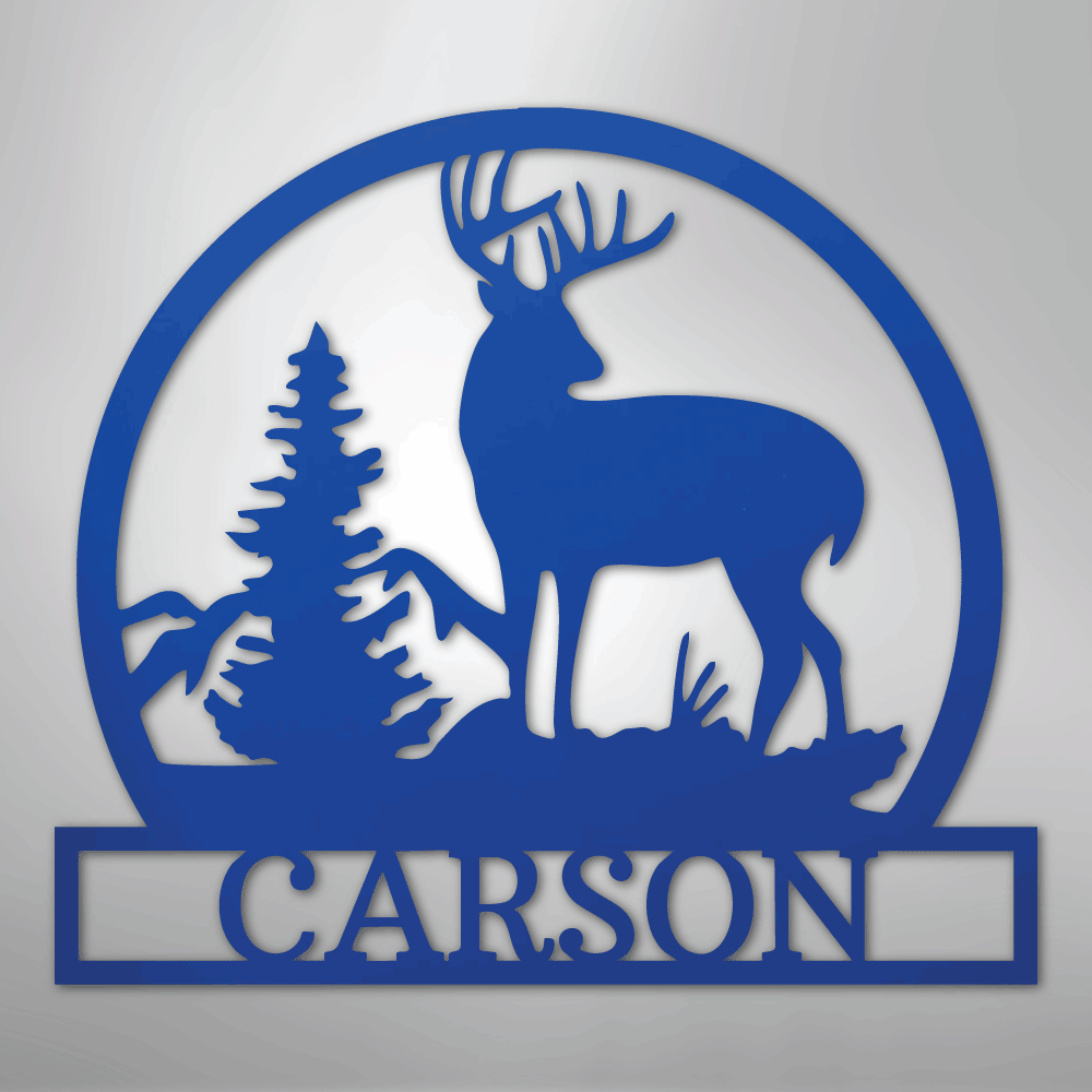 Outdoor Buck Monogram - Steel Sign