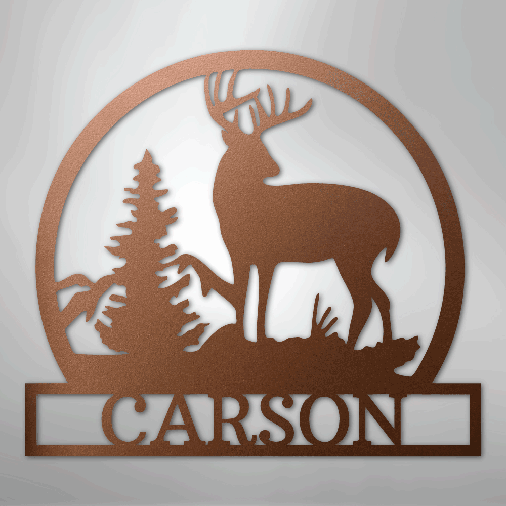 Outdoor Buck Monogram - Steel Sign