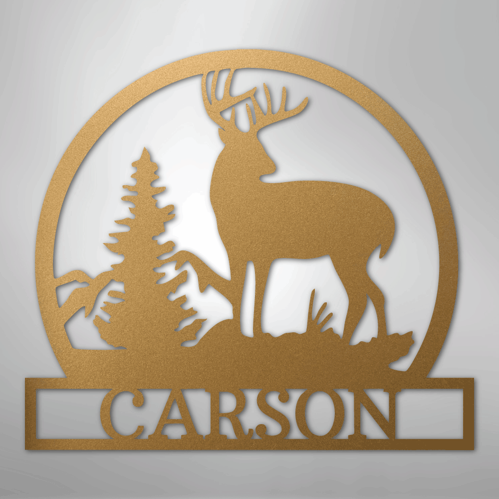 Outdoor Buck Monogram - Steel Sign