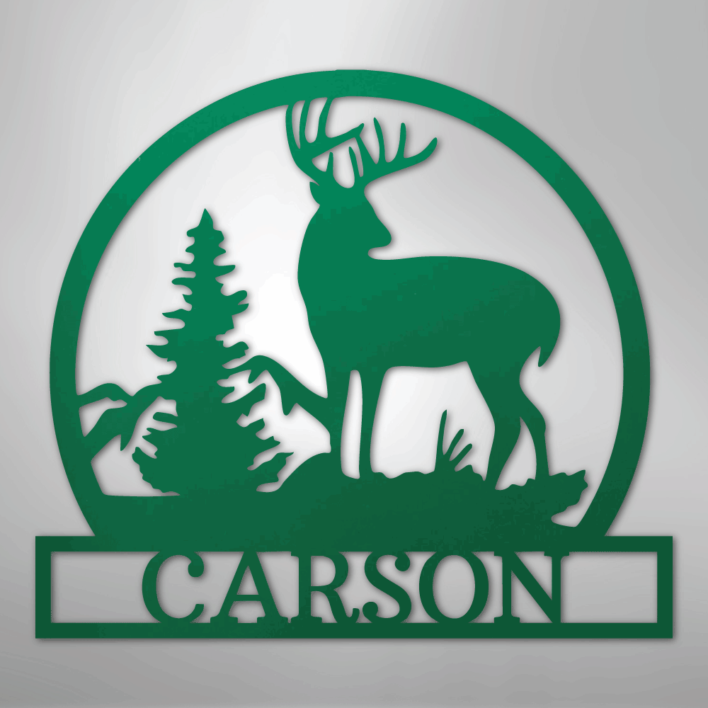 Outdoor Buck Monogram - Steel Sign