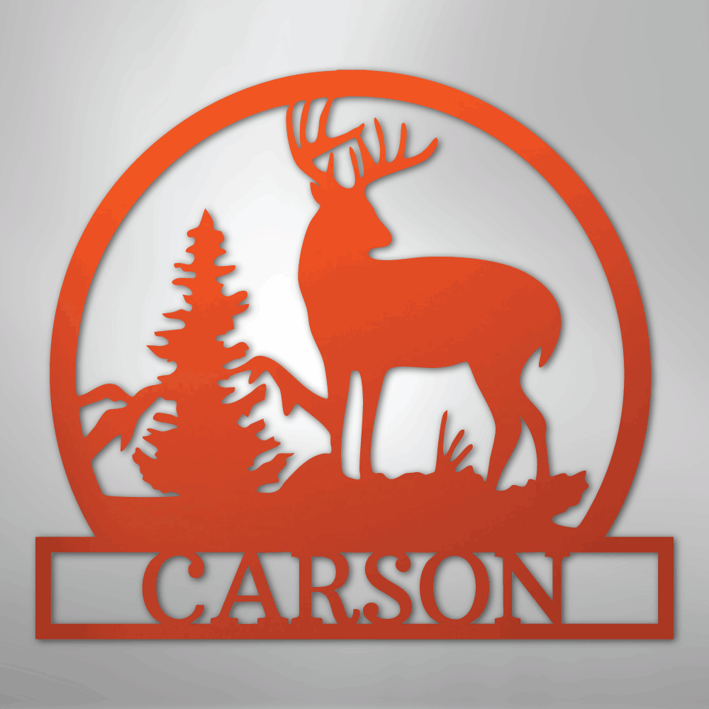Outdoor Buck Monogram - Steel Sign