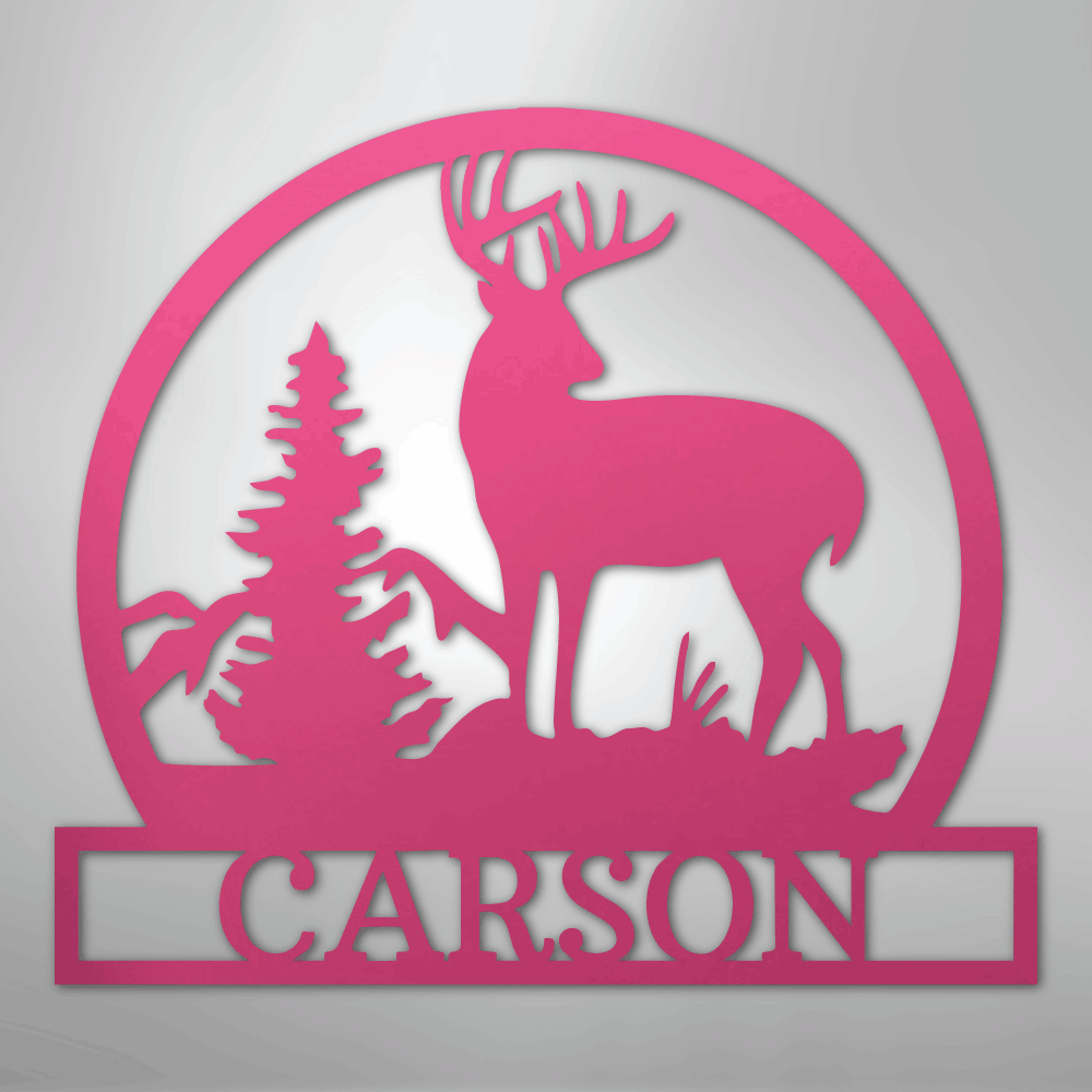 Outdoor Buck Monogram - Steel Sign