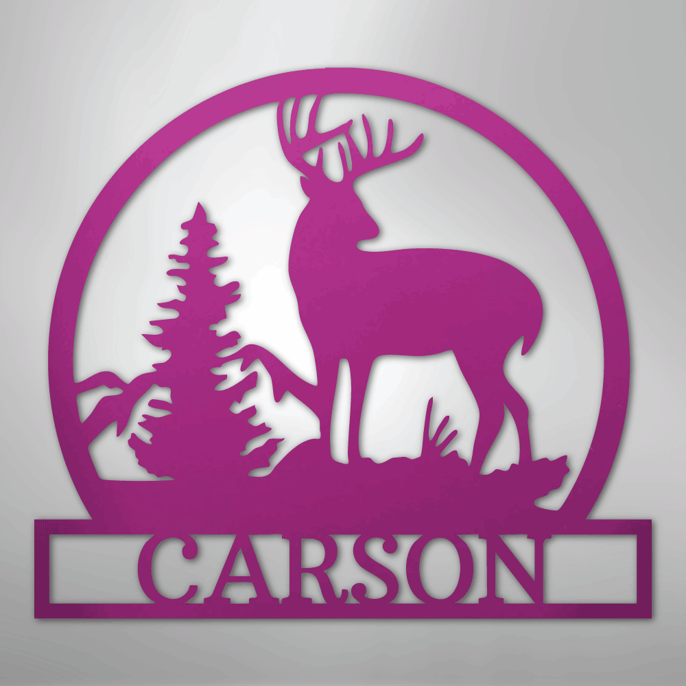 Outdoor Buck Monogram - Steel Sign