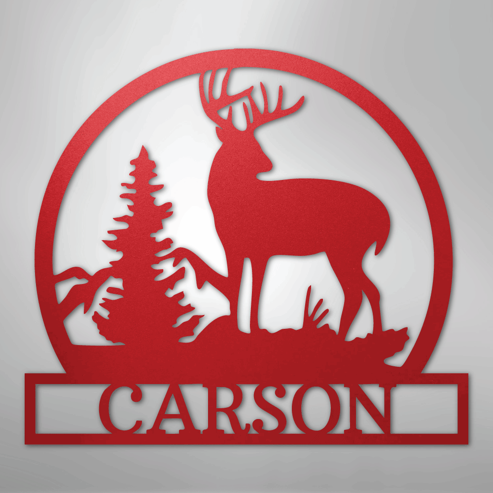 Outdoor Buck Monogram - Steel Sign