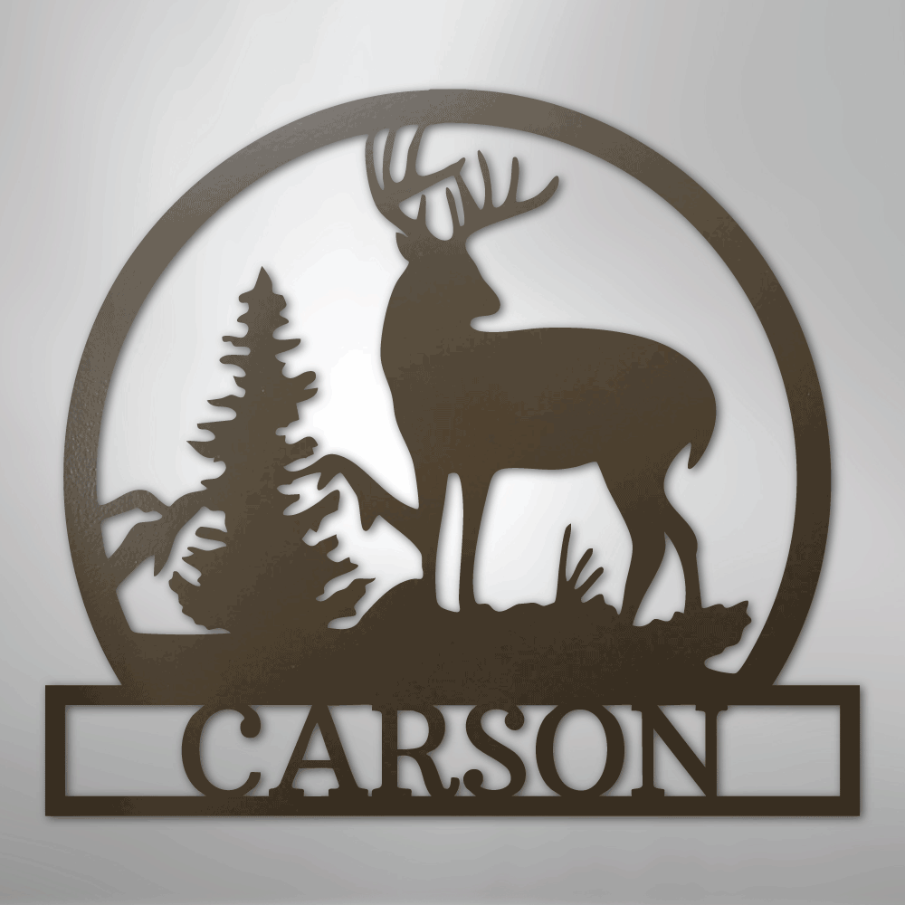 Outdoor Buck Monogram - Steel Sign