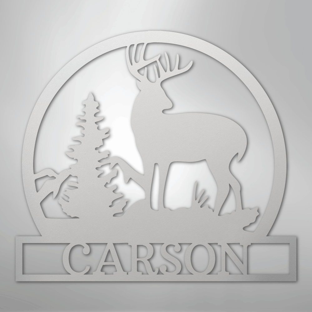Outdoor Buck Monogram - Steel Sign