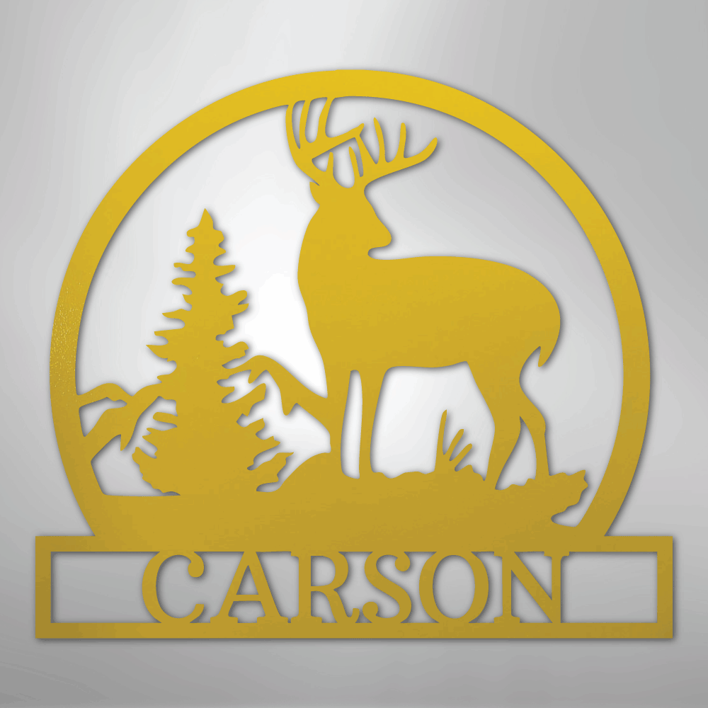 Outdoor Buck Monogram - Steel Sign