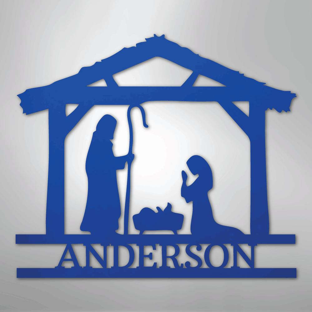 Nativity Simple Monogram - Steel Sign
