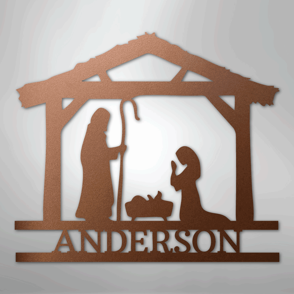 Nativity Simple Monogram - Steel Sign