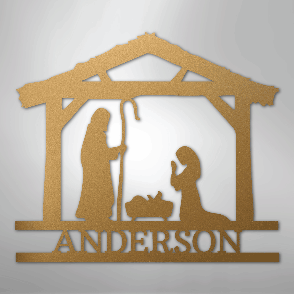 Nativity Simple Monogram - Steel Sign