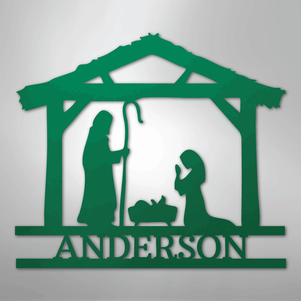 Nativity Simple Monogram - Steel Sign