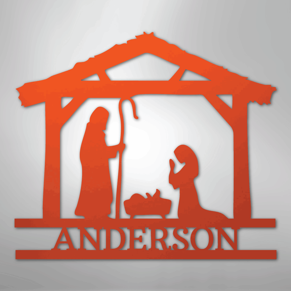 Nativity Simple Monogram - Steel Sign