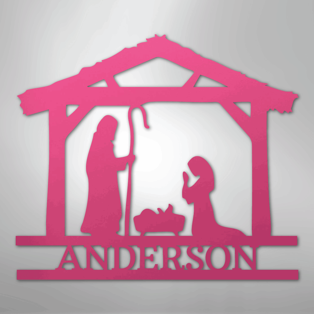 Nativity Simple Monogram - Steel Sign