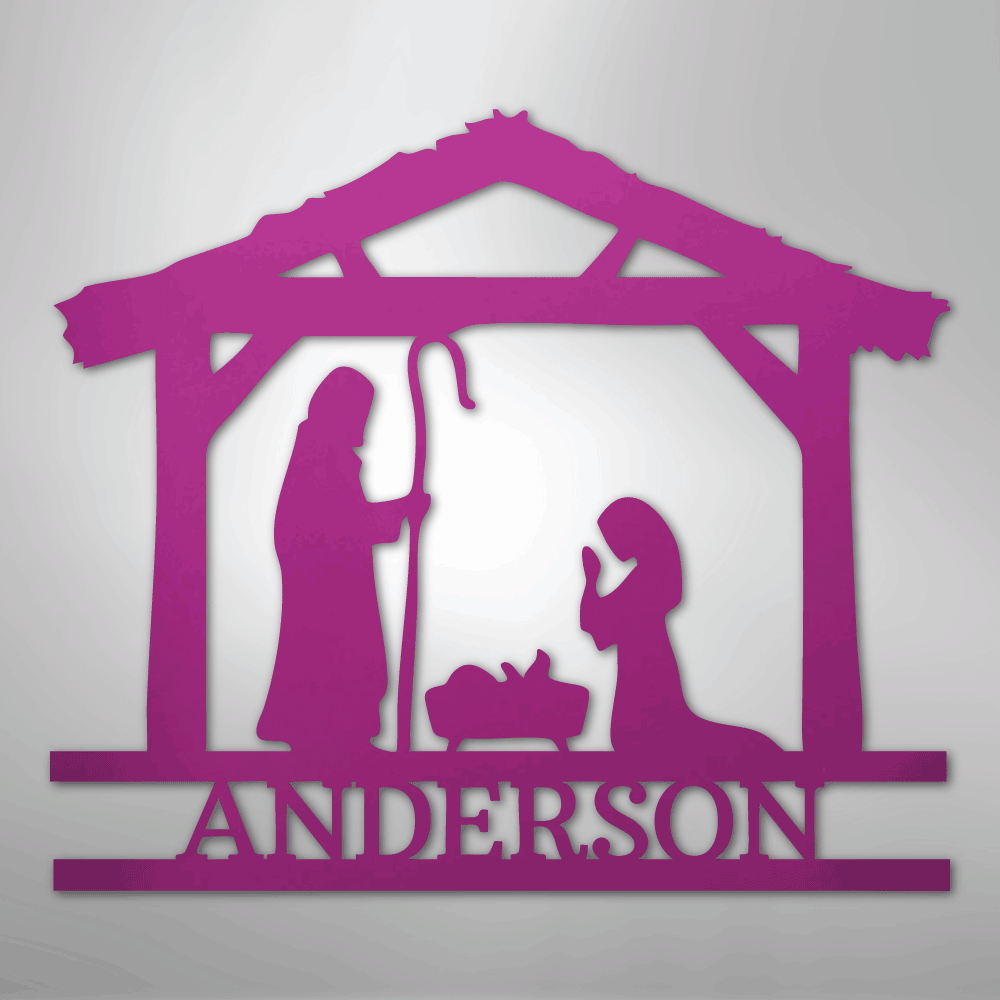 Nativity Simple Monogram - Steel Sign