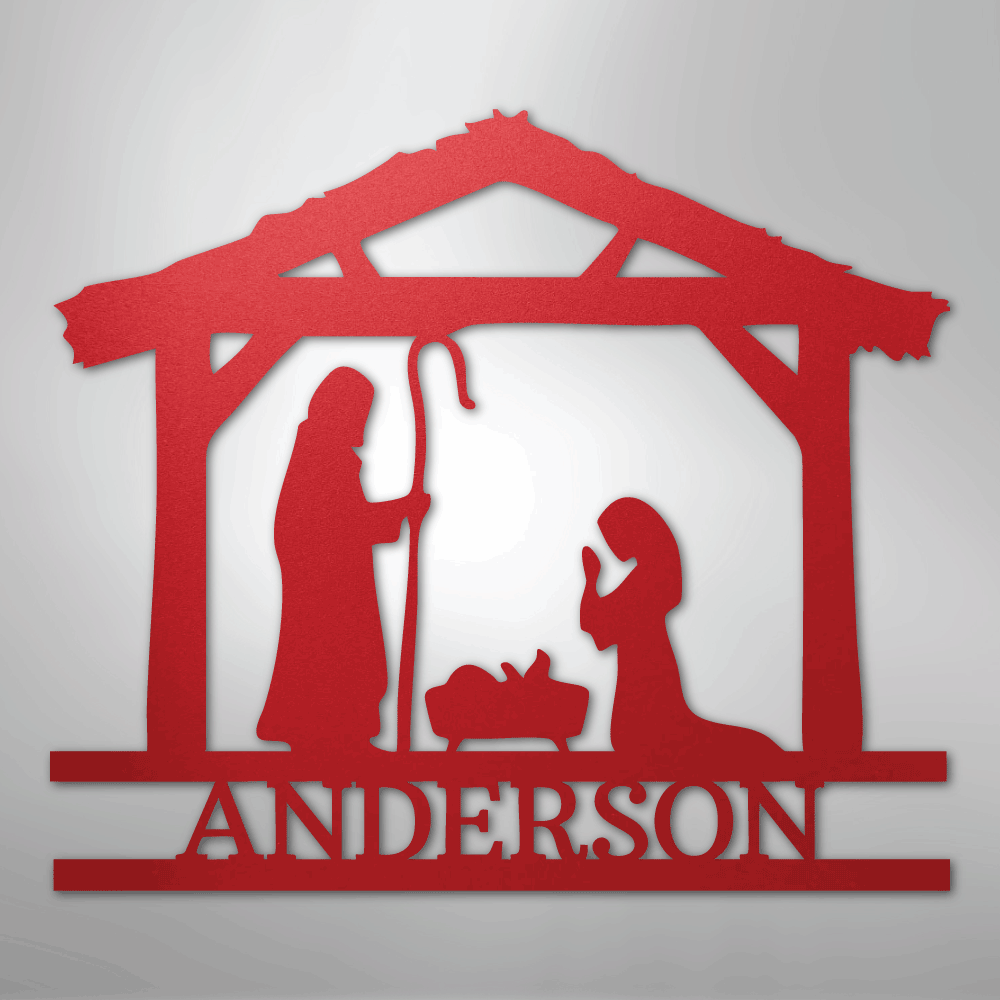 Nativity Simple Monogram - Steel Sign