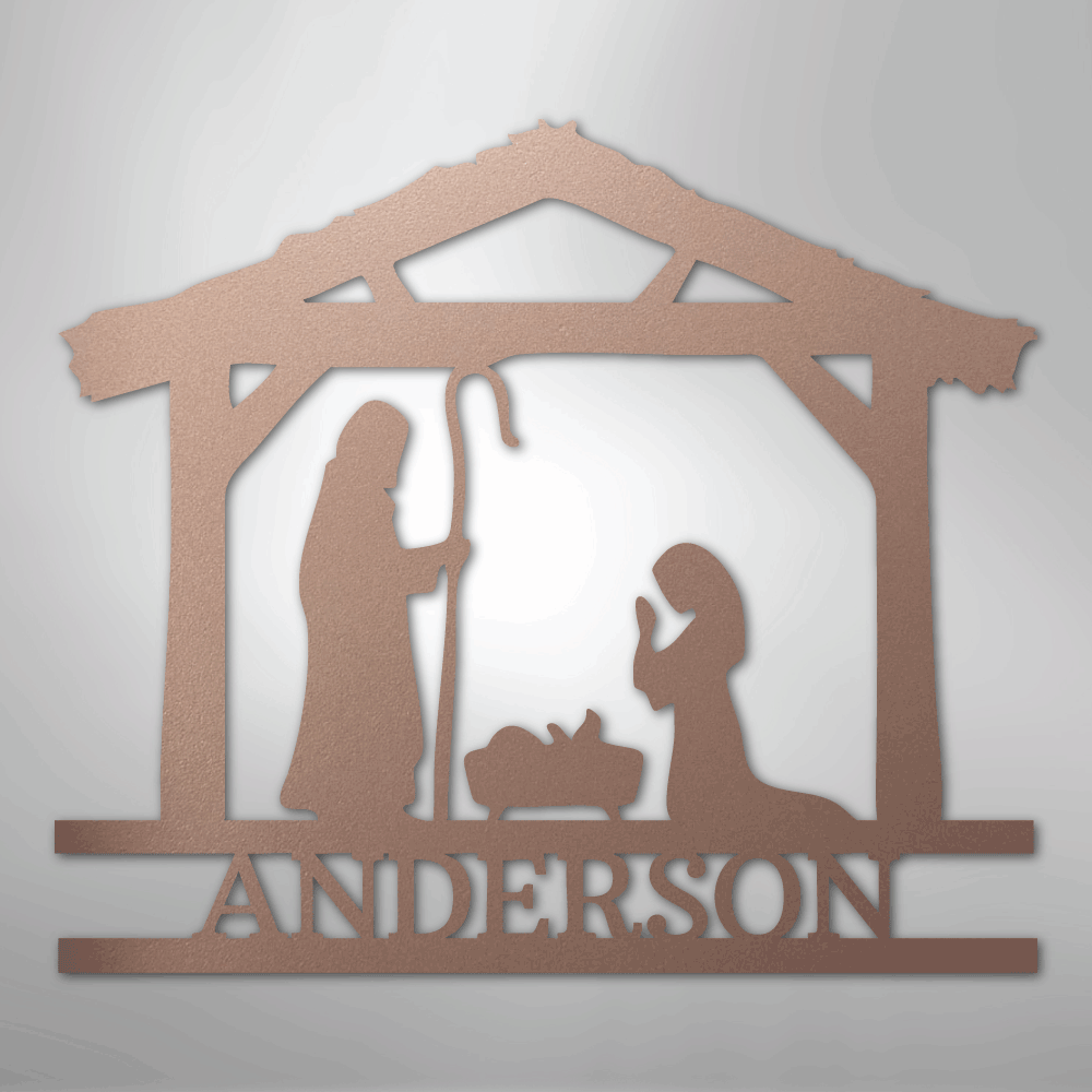 Nativity Simple Monogram - Steel Sign
