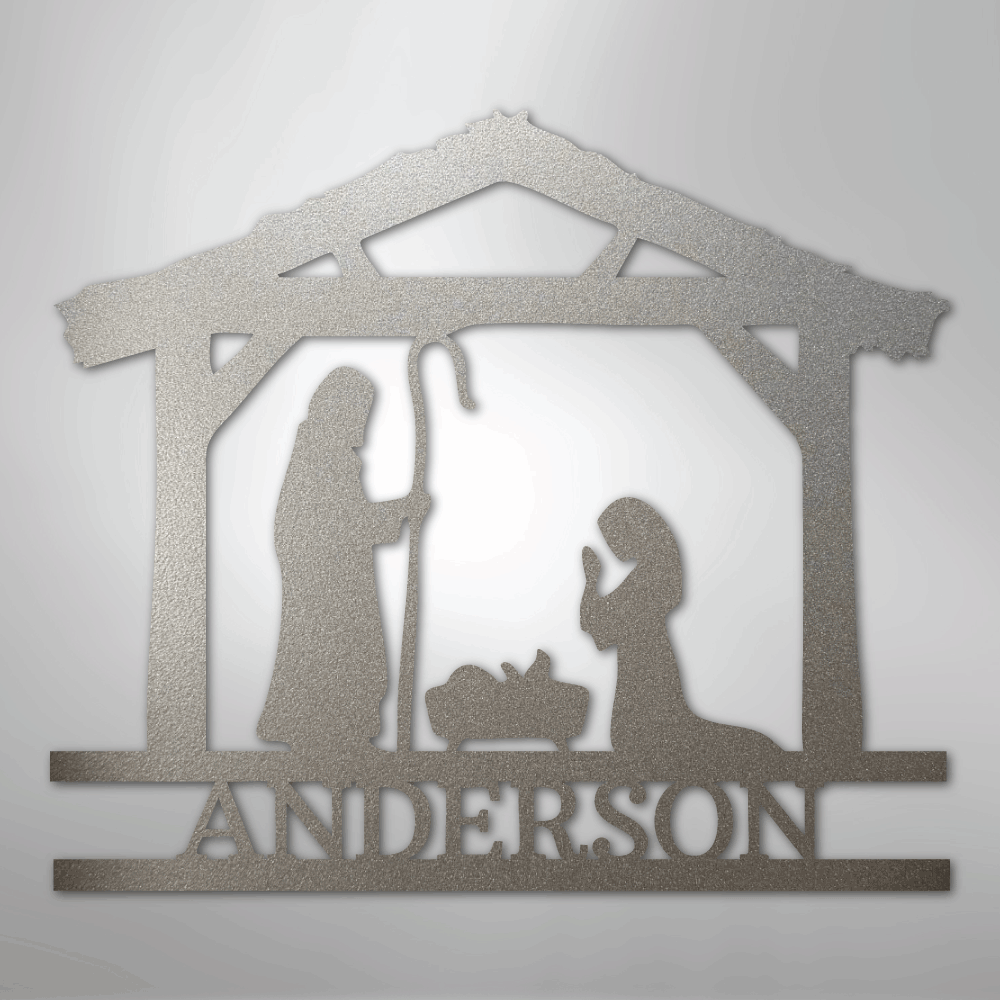 Nativity Simple Monogram - Steel Sign