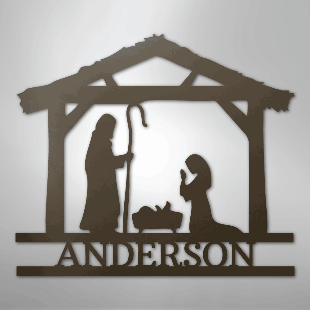 Nativity Simple Monogram - Steel Sign