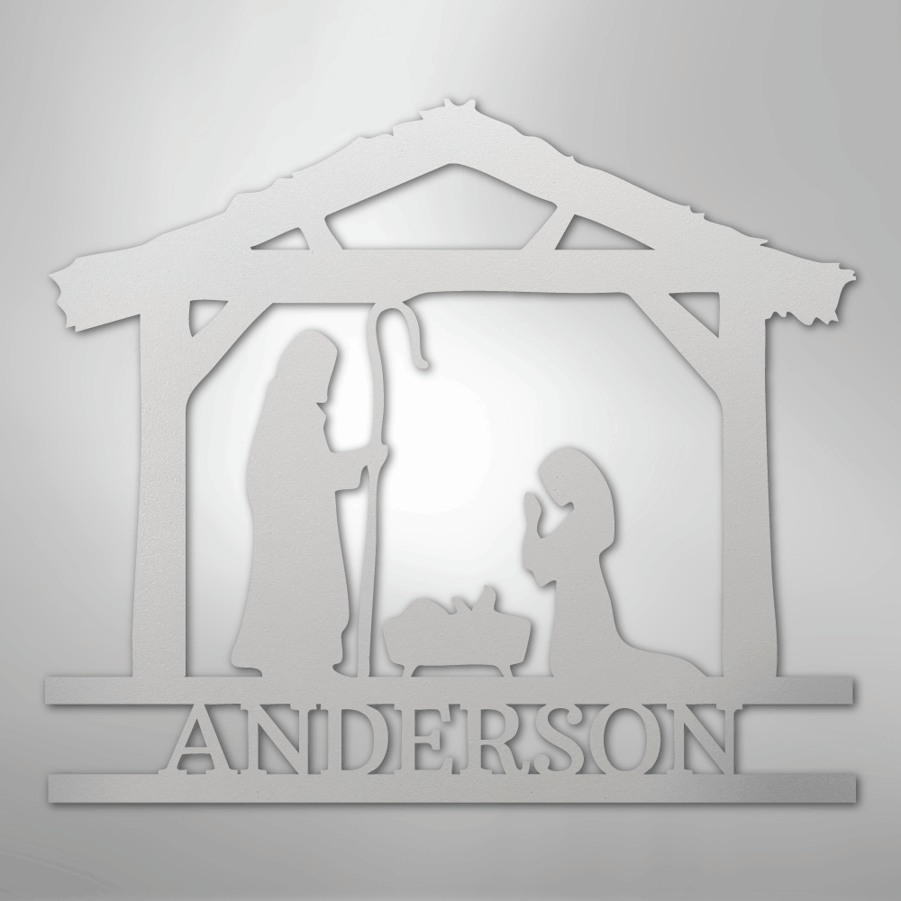 Nativity Simple Monogram - Steel Sign