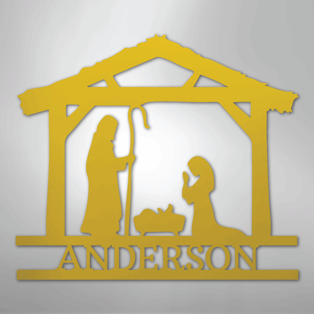 Nativity Simple Monogram - Steel Sign