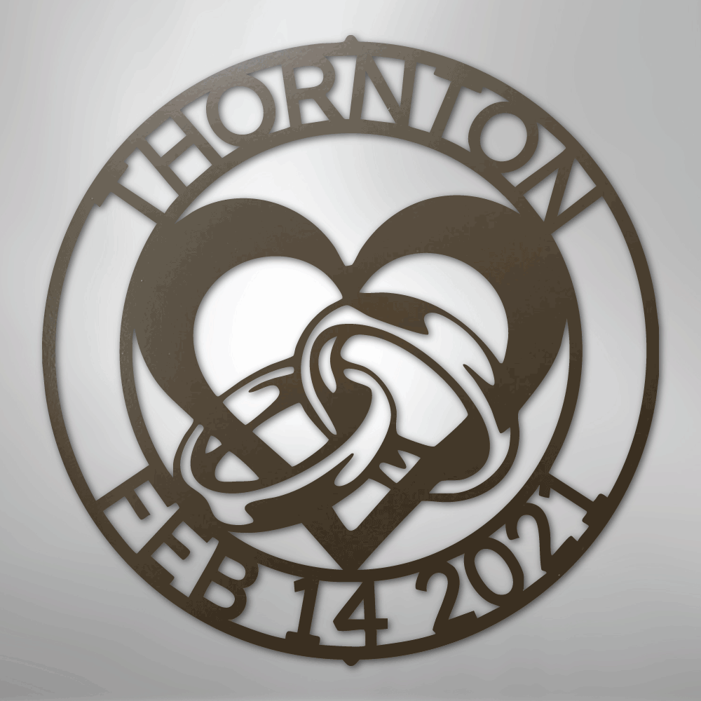 Engagement Monogram - Steel Sign