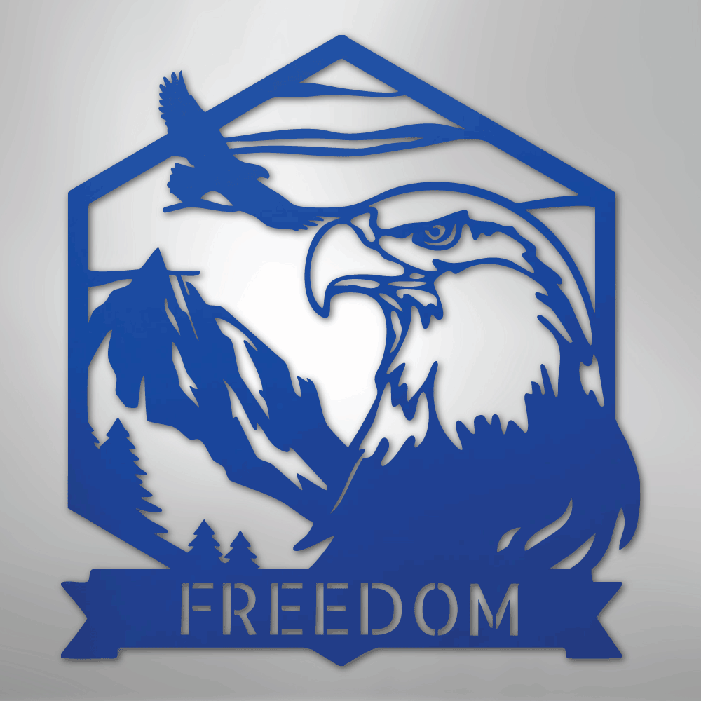 Bald Eagle Monogram - Steel Sign