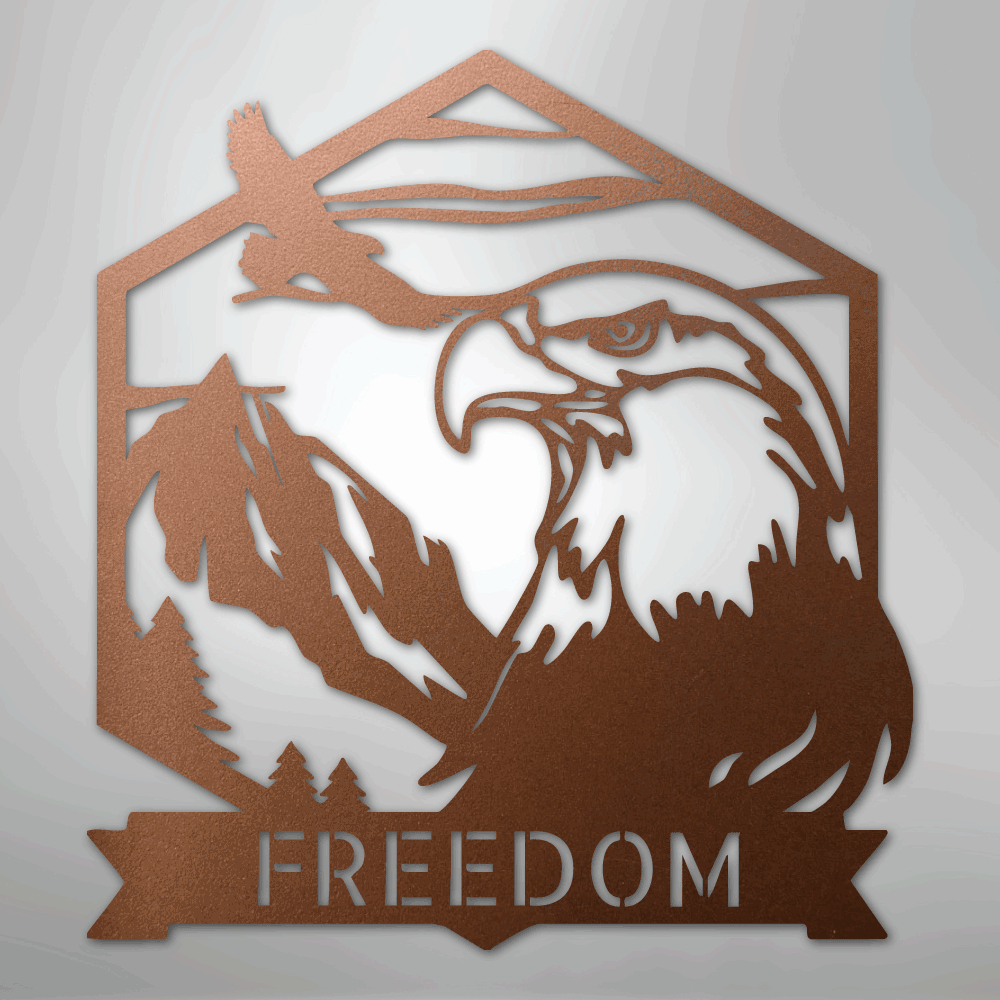 Bald Eagle Monogram - Steel Sign