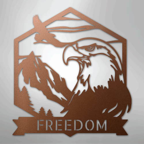 Bald Eagle Monogram - Steel Sign