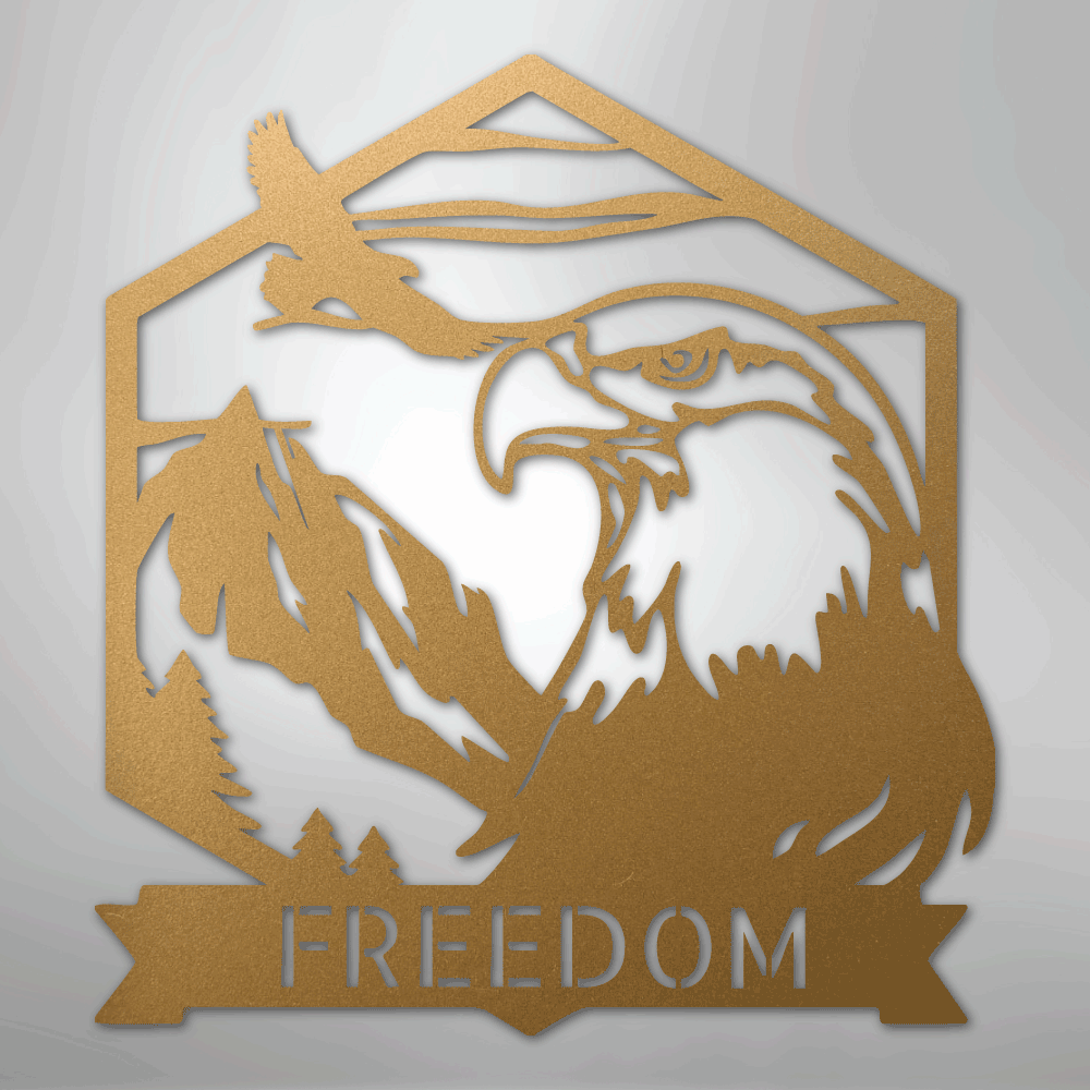 Bald Eagle Monogram - Steel Sign