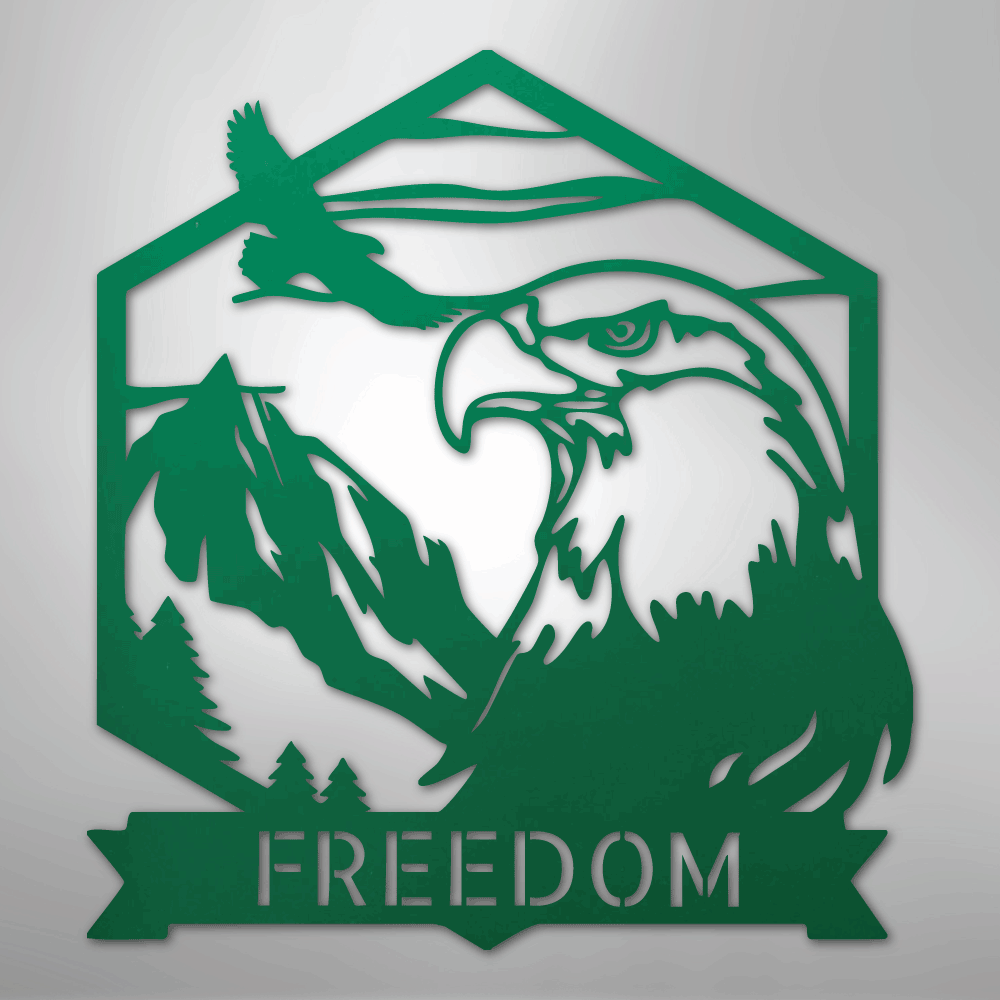 Bald Eagle Monogram - Steel Sign