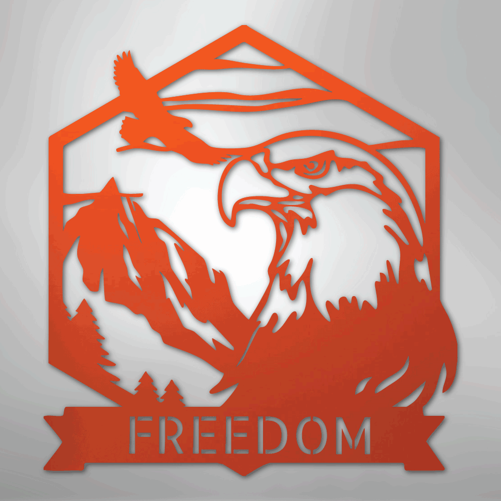 Bald Eagle Monogram - Steel Sign