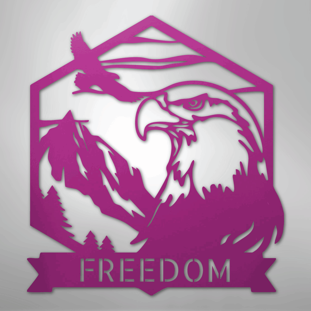 Bald Eagle Monogram - Steel Sign