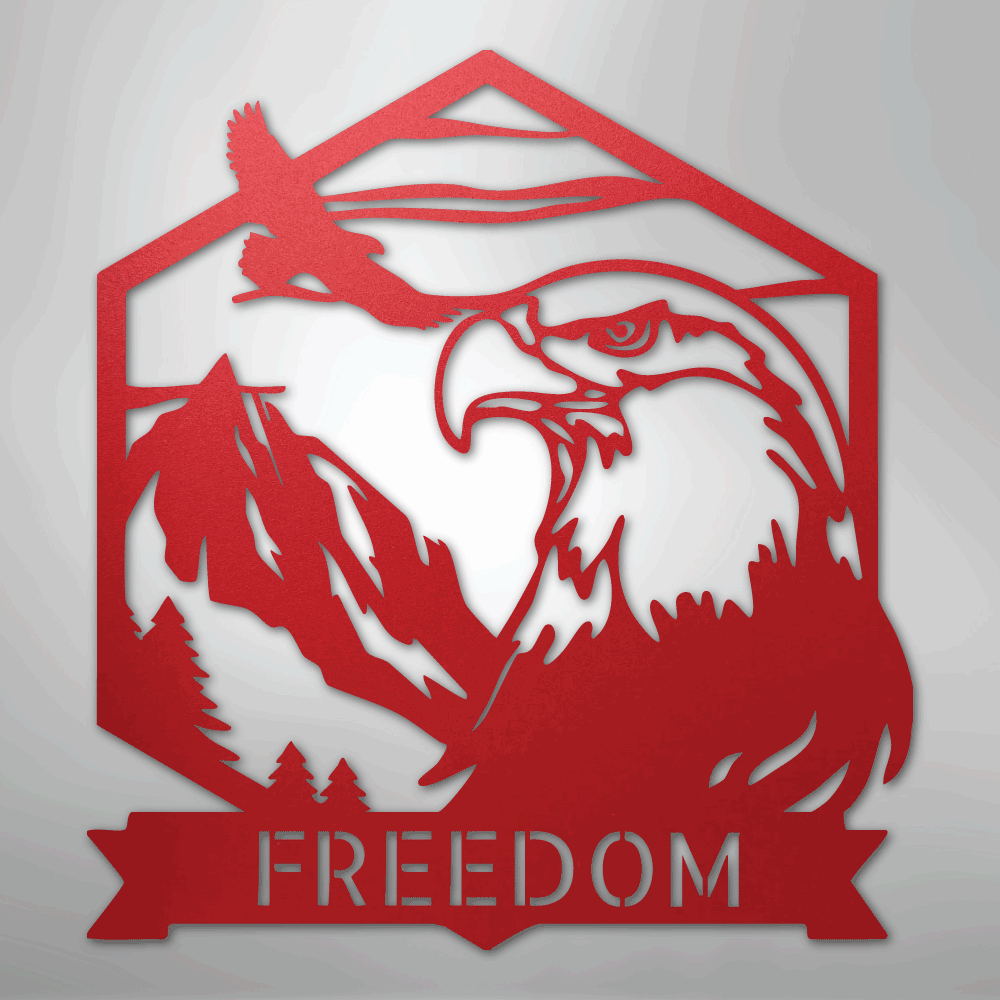 Bald Eagle Monogram - Steel Sign
